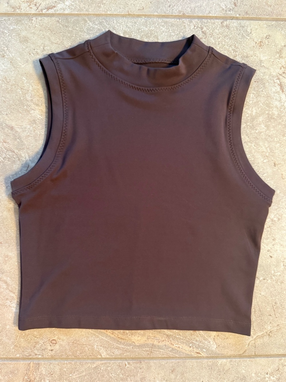 🤎Nike Women's One Fitted Dri-FIT Cropped Tank Top - Baroke Brown NWT Size Small - Picture 3 of 12